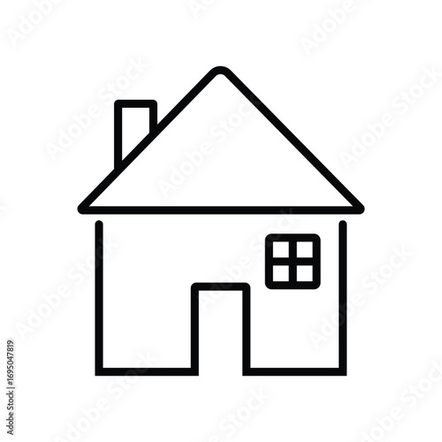 Simple outline house icon representing home real estate property shelter housing