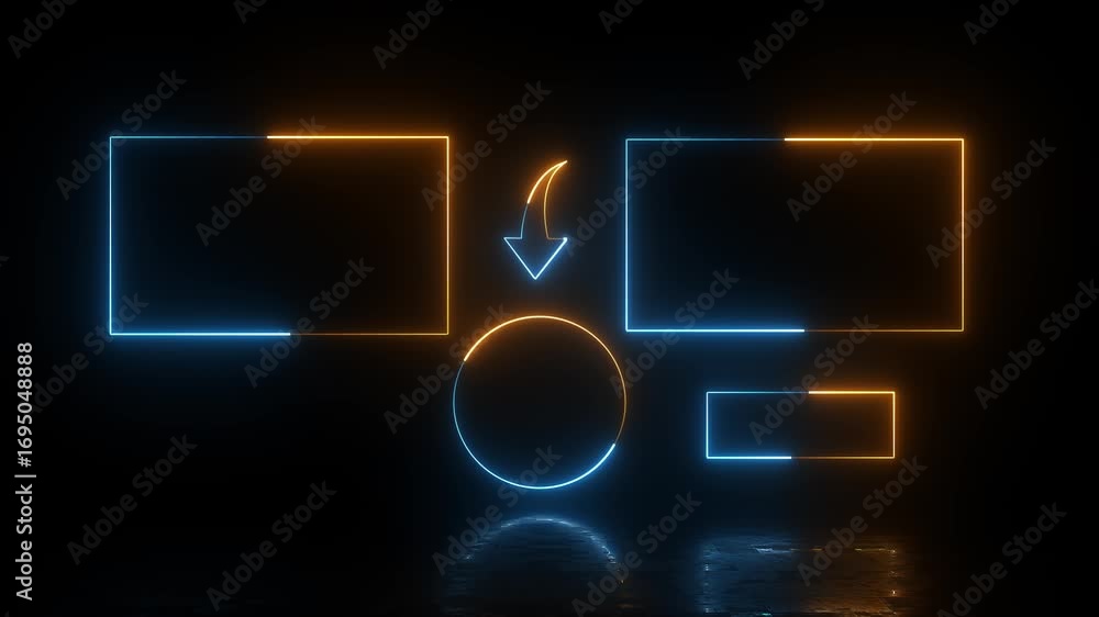 Blue and Golden neon end screen. Subscribe button and outro for gaming and video channels Youtube End screen Outro Card subscribe to my channel