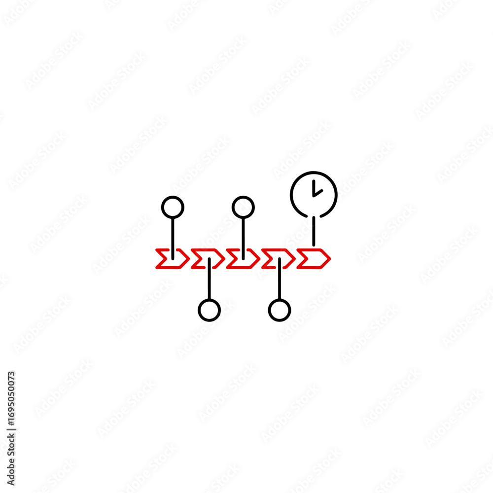 Fototapeta premium Chronology pixel perfect icon flat vector design.