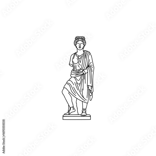 Photos Ancient statue icon flat vector design.