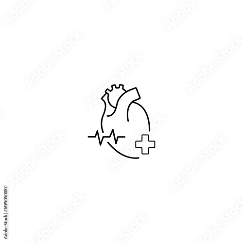 Cardiology department icon flat vector design.