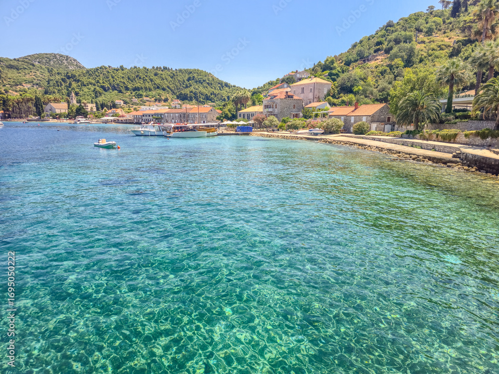 Fototapeta premium Lopud Island in Croatia, one of the Elaphiti Islands near Dubrovnik