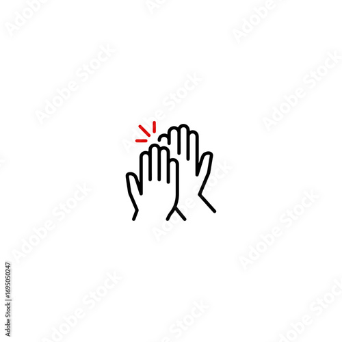 High five icon flat vector design.