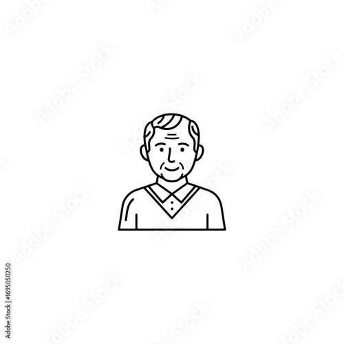 Male pensioner icon flat vector design. 