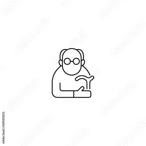 Male pensioner icon flat vector design.