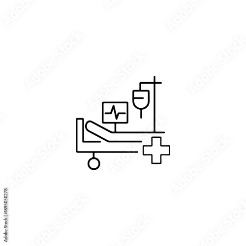 Intensive care icon flat vector design.
