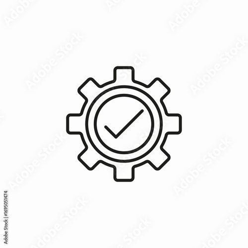 gear with checkmark icon sign vector