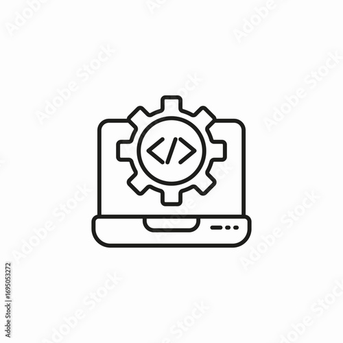 laptop web development icon sign vector