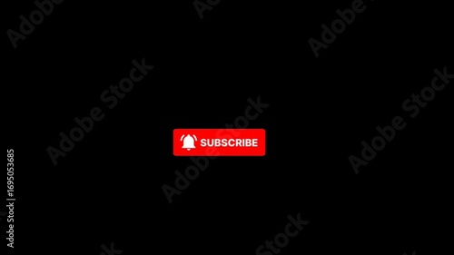 Dynamic animated subscribe button with notification bell and cursor click motion, driving engagement for video creators and social media content