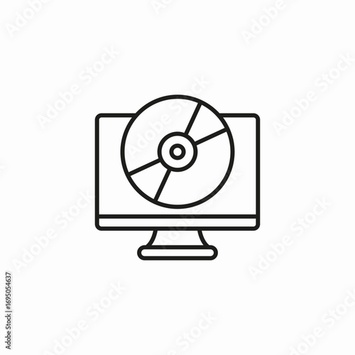 media disc desktop icon sign vector