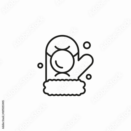 mitten with snowball icon sign vector