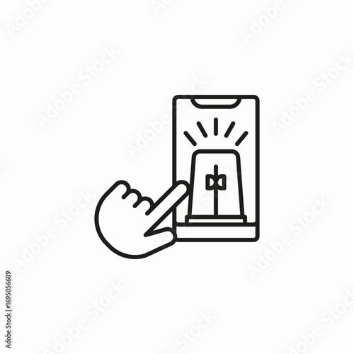 mobile security alert icon sign vector