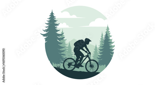 a cyclist rides through dense forest under moonlight