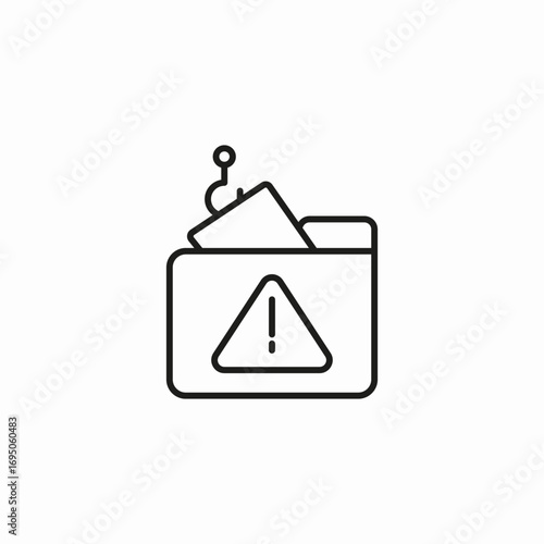 phishing folder caution icon sign vector