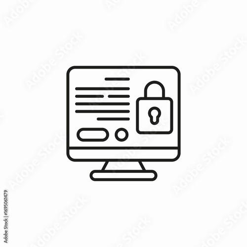 protected computer data icon sign vector