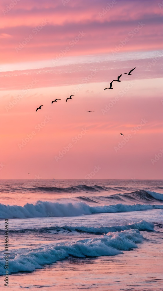 Fototapeta premium seagulls on the beach