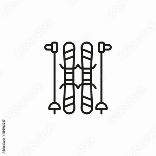 ski equipment ready icon sign vector