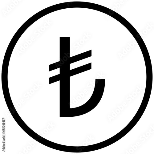 Turkish Lira Currency Icon – Vector Money Sign