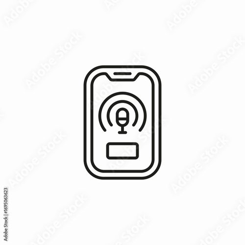 smartphone voice recording icon sign vector