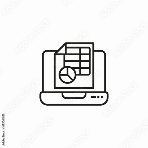 spreadsheet chart report icon sign vector