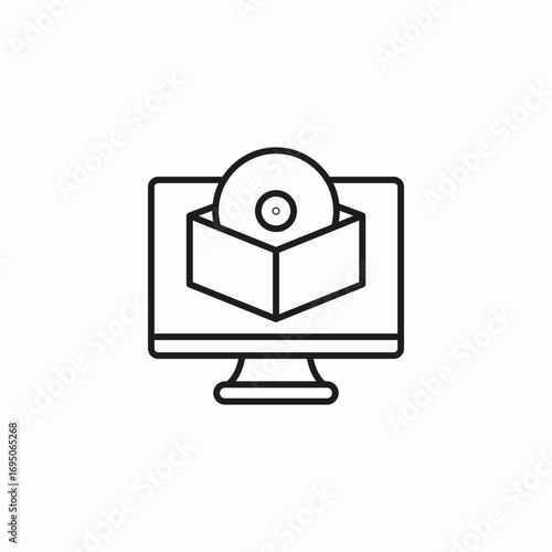 software installation monitor icon sign vector