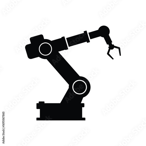 Robotic Arm Icon: Industrial Automation Graphic technology manufacturing machine engineering industry artificial intelligence ai