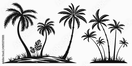 Tropical Palm Trees Silhouette Collection