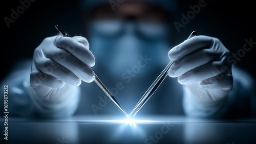 Precision Medical Instrument Surgical Operation Presents High-Tech Medical Scene