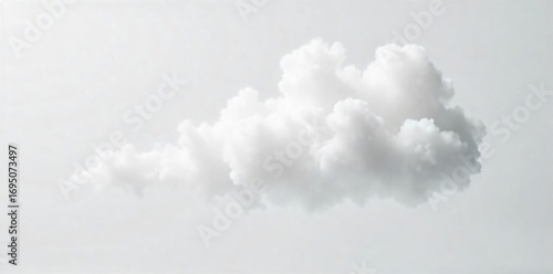 Close-up shot of a single breath forming a white cloud against a pure white background, highlighting the ethereal and delicate nature of exhalation , nature, background