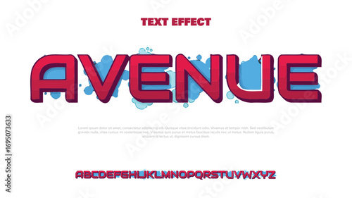 Avenue logo graffiti font text effect, spray and street text style	