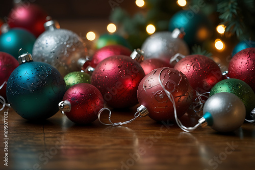 christmas decorations on a christmas tree