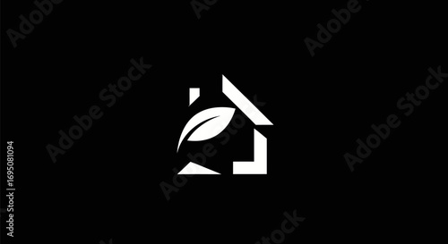 Eco House Icon: Sustainable Living Symbol.