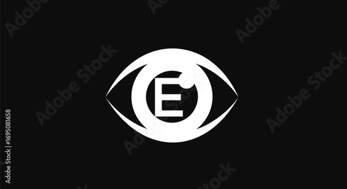 Eye Logo with Capital E: Vision and Insight Symbol.