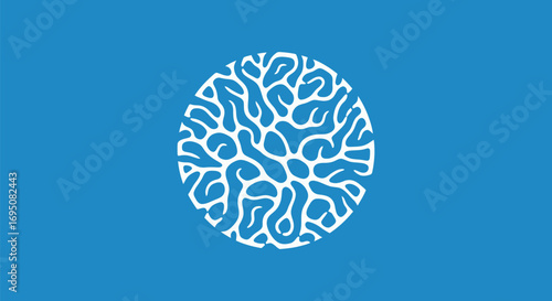 Abstract circular organic pattern with intricate branching lines.