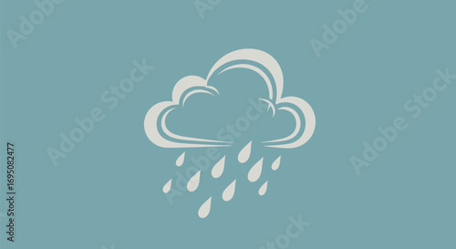 Rain cloud with falling raindrops.