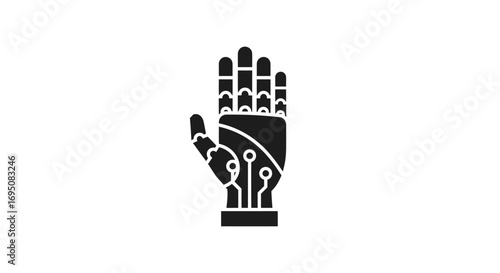 Robotic Hand Silhouette: Advanced Technology and Artificial Intelligence.