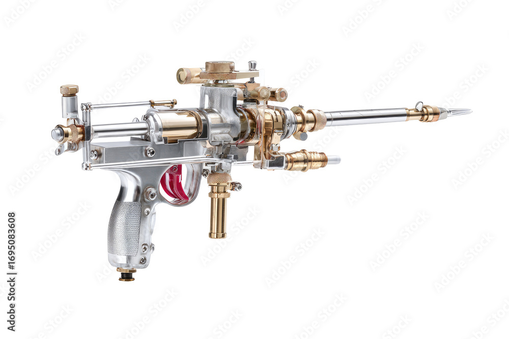 Fototapeta premium Detailed, metallic firearm, intricate mechanism