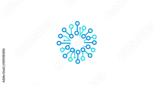Digital network logo representing technology innovation and interconnected data systems.