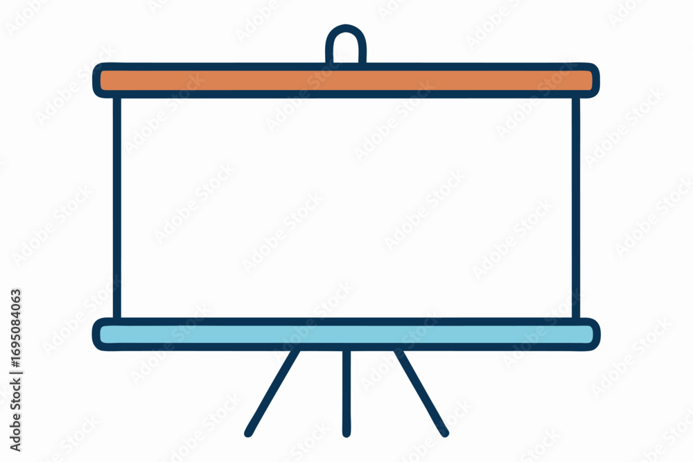 Obraz premium Simple cartoon whiteboard on a light background ready for presentation use