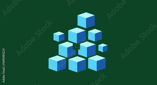 Abstract 3D Cube Cluster Pattern.