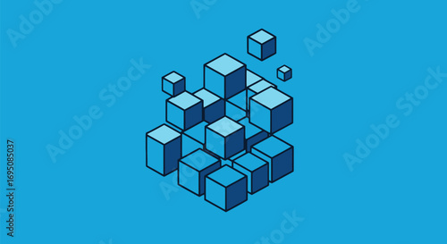 Abstract Interconnected Cubes.