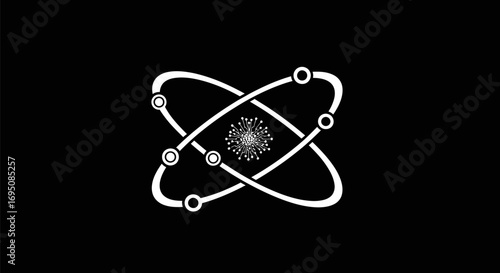 Stylized Atom: Atomic Structure and Science Symbol.