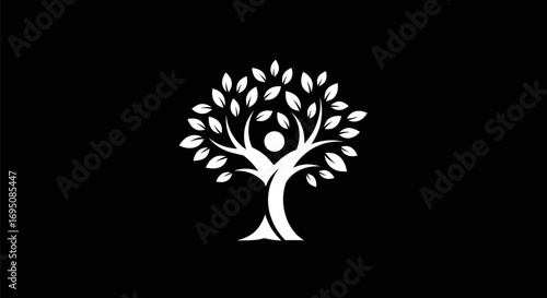 Abstract Tree of Life with an Integrated Human Figure.