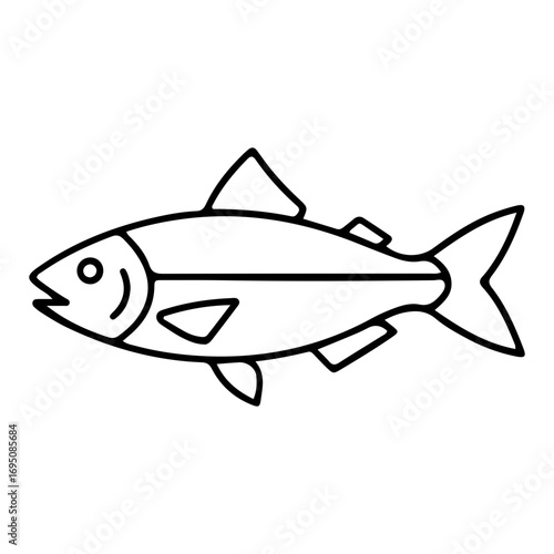 fish line vector illustration svg 