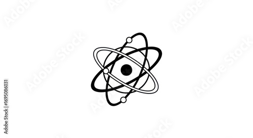 Simple Atom Illustration: Electrons Orbiting Nucleus.