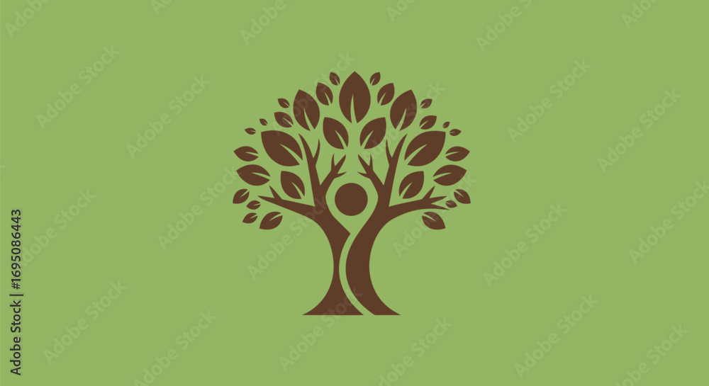 Obraz premium Symbolic tree of life with an abstract human figure.