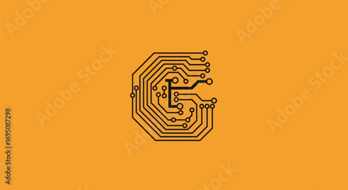 Circuit Board Letter G: Technological Alphabet Design.
