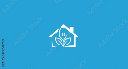 Eco-Friendly Home Design Icon.