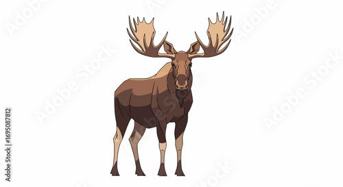 Dynamic cartoon reindeer leaping with majestic antlers, perfect for festive designs and branding