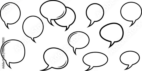 Dynamic interplay of conversation bubbles offering versatile use in communication and design